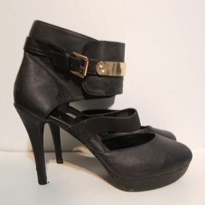 Women's size 12 Black Ankle strap Heels Platform